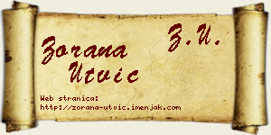 Zorana Utvić vizit kartica